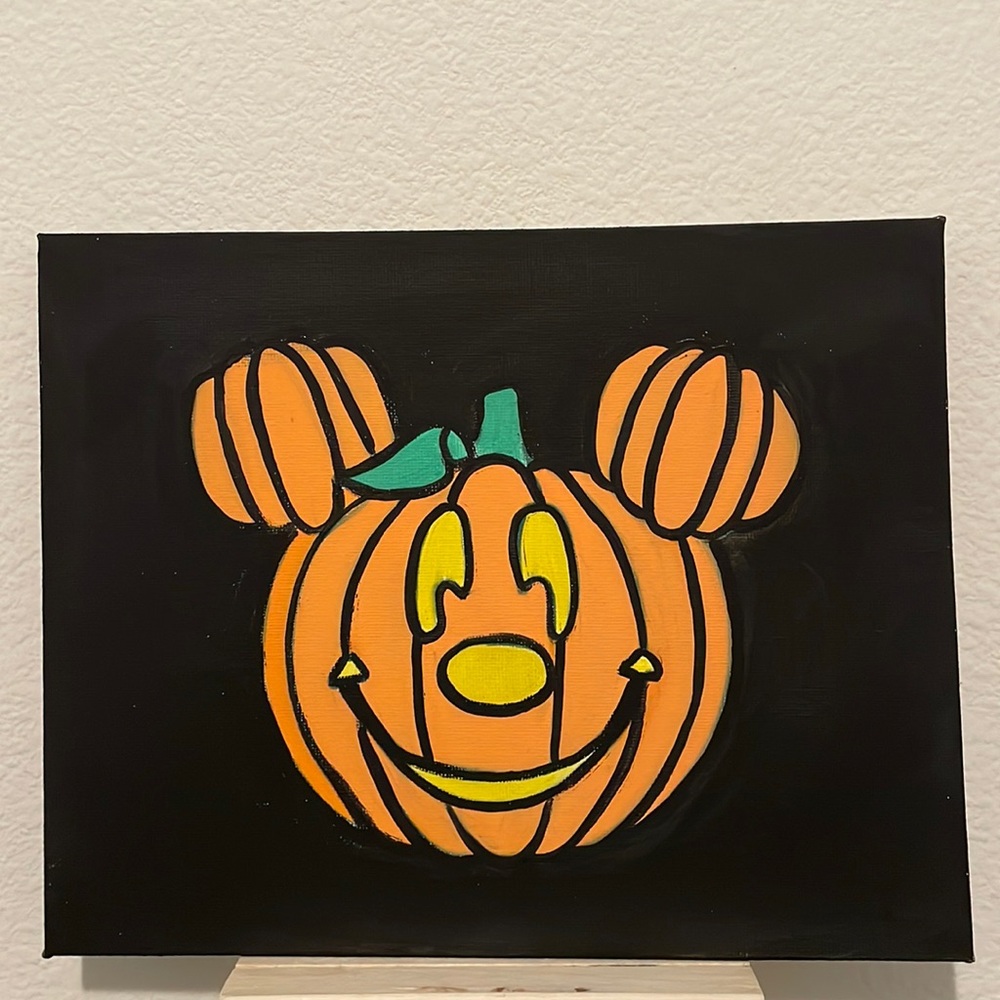 Disney pumpkin hand painted canvas